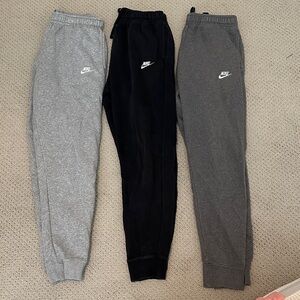 Lot Nike Club Sportswear Fleece Joggers Gray Black Charcoal Mens M Tall MT